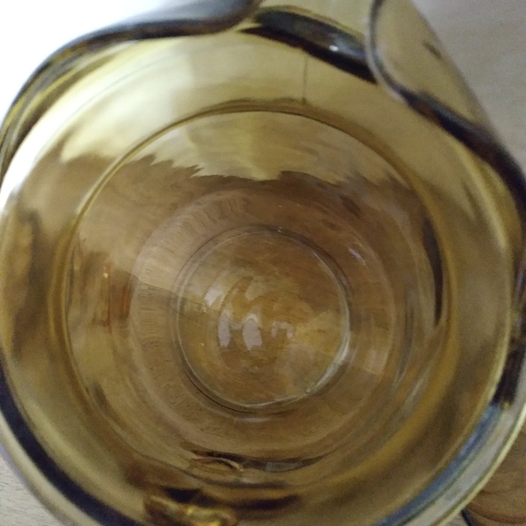 Vintage Amber Glass Pitcher with Set of 2 Glasses - Picture 5 of 7